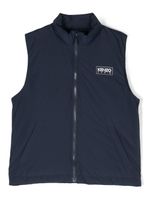 Kenzo Kids gilet matelassé à logo imprimé - Bleu