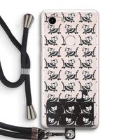 Zwarte poes: Pixel 3 Transparant Hoesje met koord