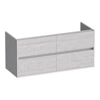 Brauer Adore Wavy - Onderkast - 120 cm - met 4 Softclose Lades Greeploos en 2 Sifon Uitsparingen - Forest Seashell