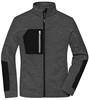 James & Nicholson JN1817 Ladies´ Structure Fleece Jacket - /Black-Melange/Black/Silver-(Solid) - XS