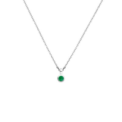 Zilveren Collier Geboortesteen Mei 925 Gerhodineerd 41+4 cm