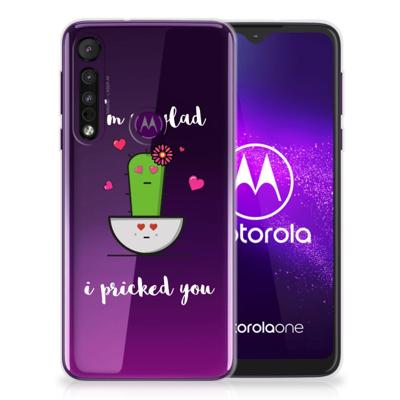 Motorola One Macro Telefoonhoesje met Naam Cactus Glad