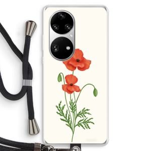 Red poppy: Huawei P50 Pro Transparant Hoesje met koord