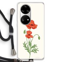 Red poppy: Huawei P50 Pro Transparant Hoesje met koord
