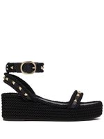 Valentino Garavani sandales compensées Rockstud 45 mm - Noir