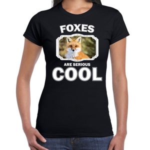 Dieren vos t-shirt zwart dames - foxes are cool shirt