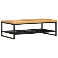 Salontafel Bruin en zwart 110 x 55 x 35 cm Massief Mango Hout