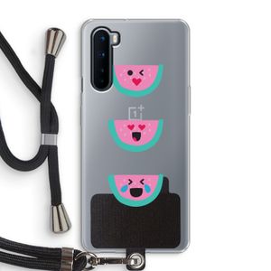 Smiley watermeloen: OnePlus Nord Transparant Hoesje met koord