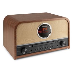 DAB radio met CD speler - Audizio Salerno - Retro radio met Bluetooth en mp3 speler - Stereo - 40W