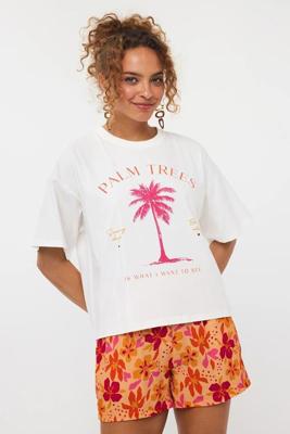Ydence T-shirt Palm trees | Off-white/multi