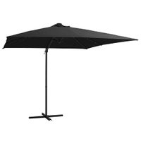 Zweefparasol met LED-verlichting stalen paal 250x250 cm zwart