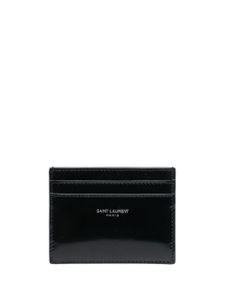 Saint Laurent porte-cartes Paris en cuir - Noir