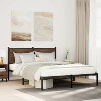 Bedframe zonder matras metaal gerookt eikenkleurig 140x200 cm