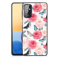 Samsung Galaxy M52 Bloemen Hoesje Butterfly Roses - thumbnail