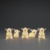 Verlicht kerstfiguur voor buiten - 5 witte varkentjes - 12 cm hoog - kerstverlichting Verlicht kerstfiguur voor buiten - 5 witte varkentjes - 12 cm hoog - kerstverlichting