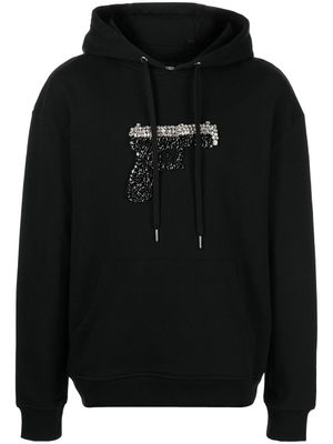 God's Masterful Children hoodie Triggered à ornements en cristal - Noir