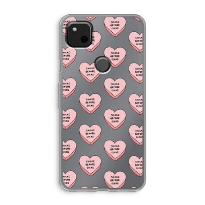 Chicks before dicks: Google Pixel 4a Transparant Hoesje