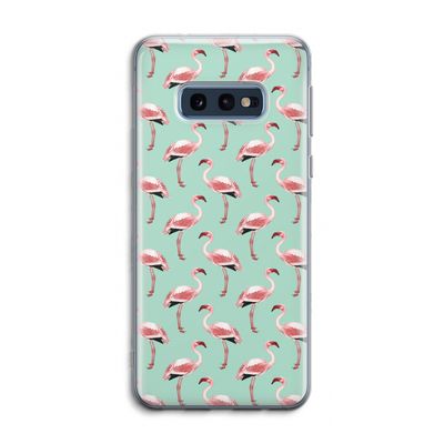 Flamingoprint groen: Samsung Galaxy S10e Transparant Hoesje