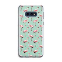 Flamingoprint groen: Samsung Galaxy S10e Transparant Hoesje