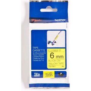 Brother TZe-FX611 Zwart op geel