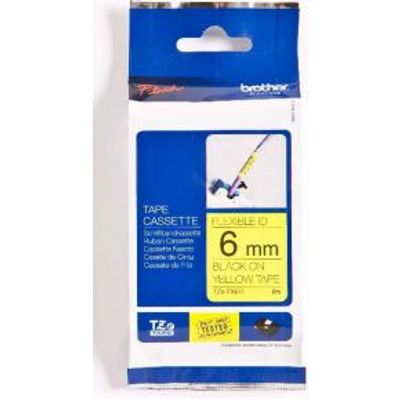Brother TZe-FX611 Zwart op geel