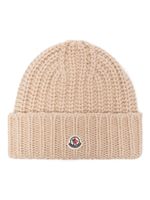 Moncler bonnet en cachemire à patch logo - Tons neutres - thumbnail