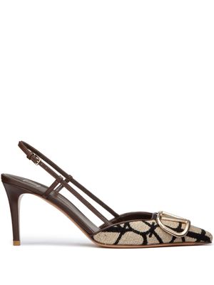 Valentino Garavani escarpins Vlogo Signature 80 mm à bride arrière - Tons neutres