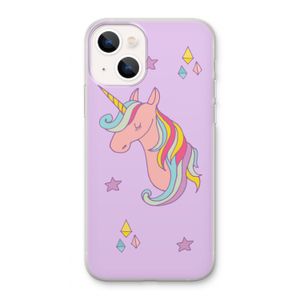 Roze eenhoorn: iPhone 13 Transparant Hoesje