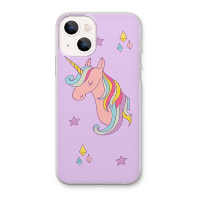 Roze eenhoorn: iPhone 13 Transparant Hoesje
