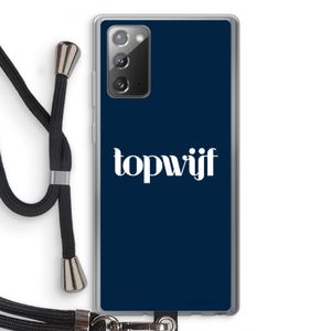 Topwijf Navy: Samsung Galaxy Note 20 / Note 20 5G Transparant Hoesje met koord