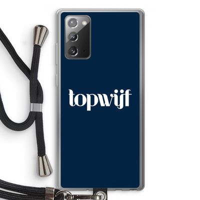 Topwijf Navy: Samsung Galaxy Note 20 / Note 20 5G Transparant Hoesje met koord