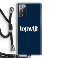 Topwijf Navy: Samsung Galaxy Note 20 / Note 20 5G Transparant Hoesje met koord