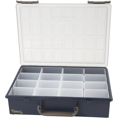 Raaco Opslag box, 16 verplaatsbare inzet boxen, h: 8 cm, afm 33,8x26,1 cm, gatgrootte 5,5x7,9x8 cm, 1 set