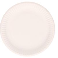 35x Witte bordjes van karton rond 18 cm