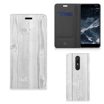 Nokia 5.1 (2018) Book | Wallet Case | White Wood