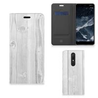 Nokia 5.1 (2018) Book | Wallet Case | White Wood