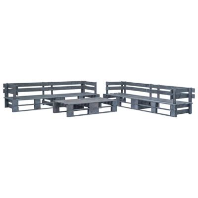 6-delige Loungeset pallet hout grijs