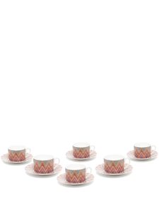 Missoni Home lot de six tasses à imprimé zig-zag - Rose