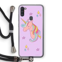 Roze eenhoorn: Samsung Galaxy A11 Transparant Hoesje met koord