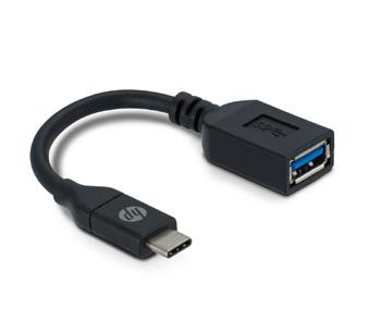 HP 2UX19AA USB-kabel USB 3.2 Gen 1 (3.1 Gen 1) 0,1 m USB C USB A Zwart