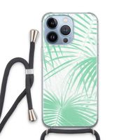 Palmbladeren: iPhone 13 Pro Transparant Hoesje met koord