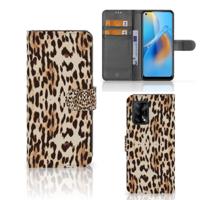 OPPO A74 4G | Telefoonhoesje | Met pasjeshouder | Leopard