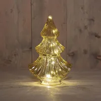 Anna&apos;s Collection LED glazen kerstboompje 20 lampjes amber Ø 9,5 x 24cm