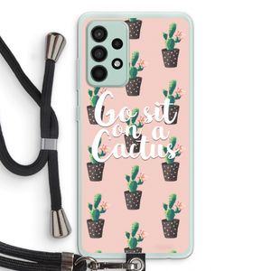Cactus quote: Samsung Galaxy A52s 5G Transparant Hoesje met koord