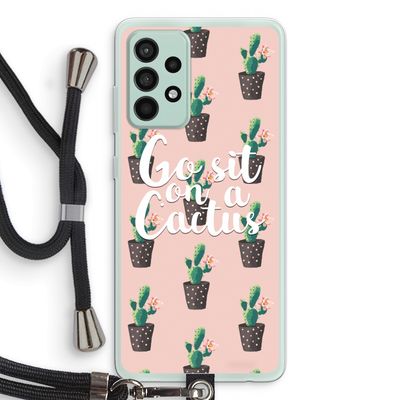 Cactus quote: Samsung Galaxy A52s 5G Transparant Hoesje met koord