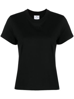 Courrèges t-shirt en coton à logo brodé - Noir
