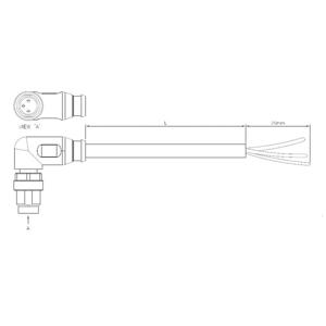 TE Connectivity 1-2273008-3 Sensor/actuator connector, geassembleerd M8 Aantal polen: 3 Stekker, haaks 5.00 m 1 stuk(s)