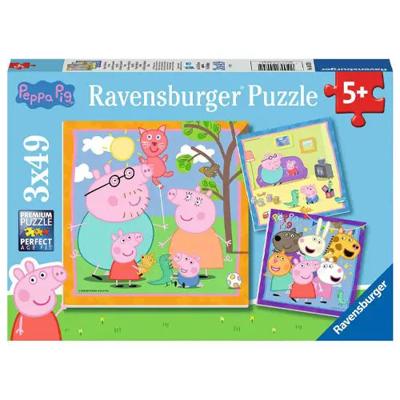 'Ravensburger Puzzel - Familie en Vrienden van Peppa Pig (3 x 49)'