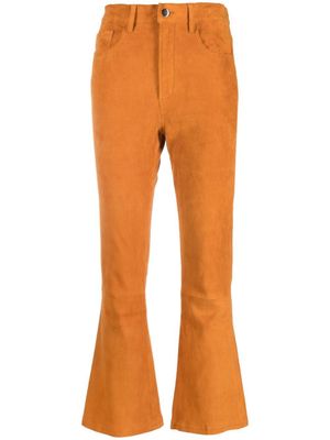 PAULA pantalon évasé en daim - Orange