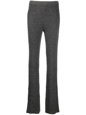 Alberta Ferretti pantalon droit en maille nervurée - Gris